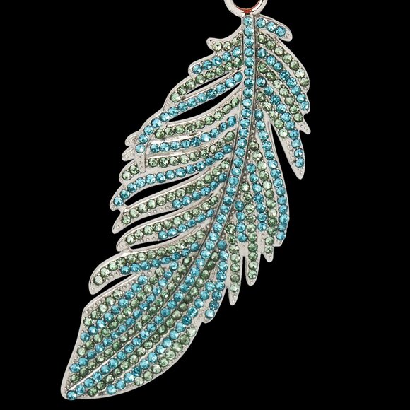 Taylor Swift The Life of A Showgirl Rhinestone Feather Christmas Ornament - Picture 3 of 3